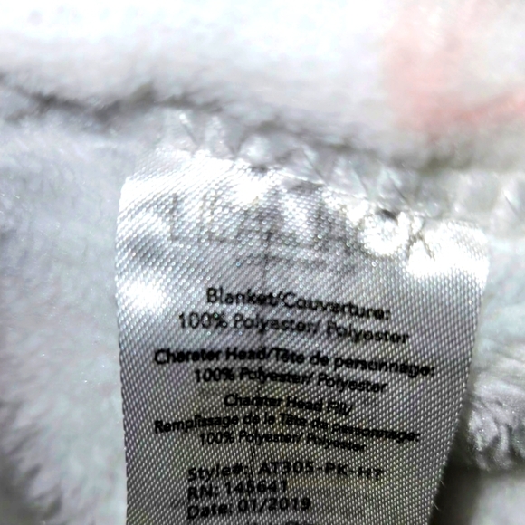 Lila & Jack Elephant Heart Security Blanket Lovey Lovie Plush Rattle 12"x12" - Picture 5 of 5